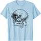 Surfing Nosara, Costa Rica Vintage Retro Throwback Surfer T-Shirt - T-Shirt | Light Blue