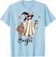 Boo Jee Ghost Ice Coffee Coquette Bow Halloween Women Girl T-Shirt - T-Shirt | Light Blue
