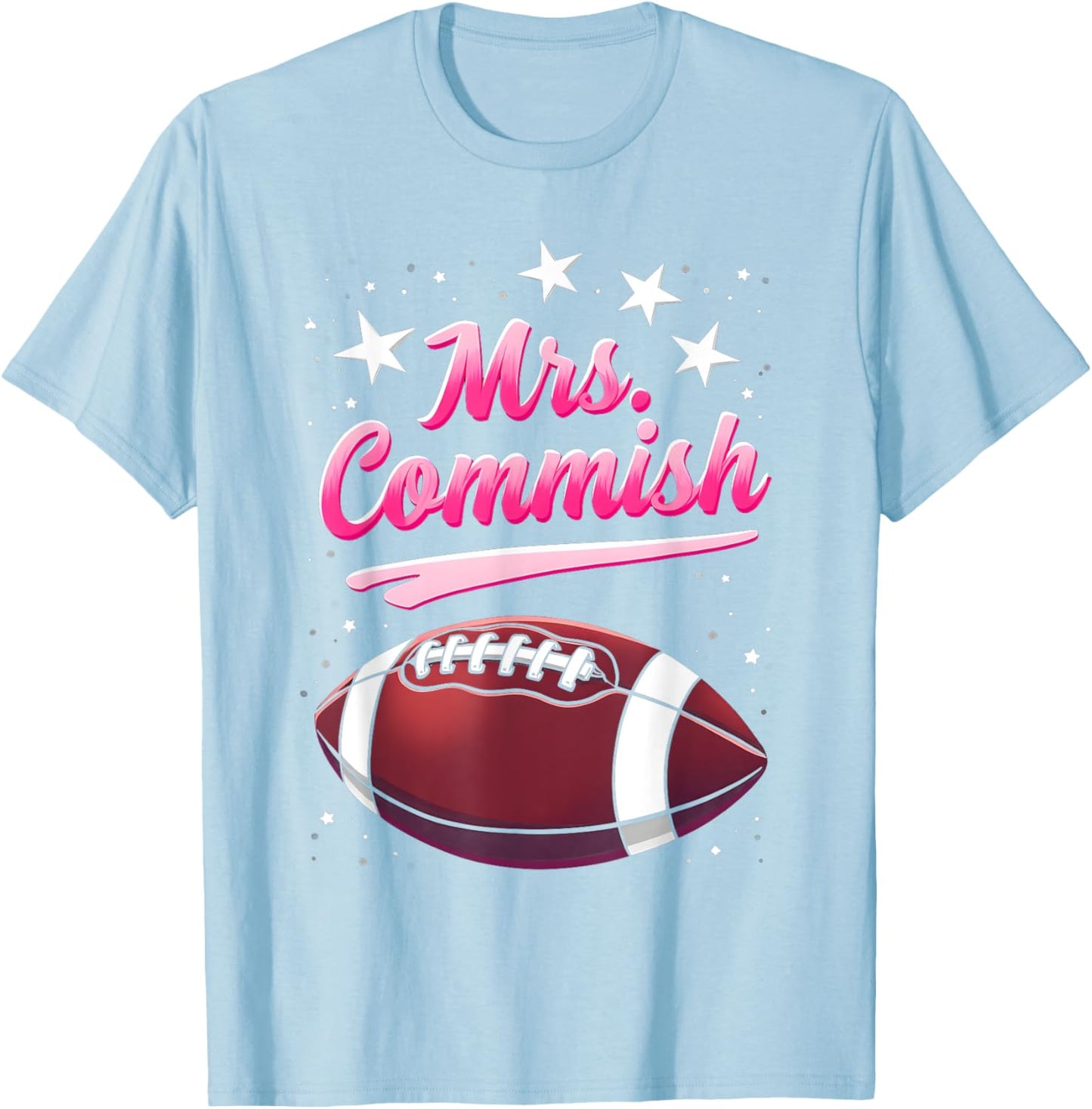 Commissioner Fantasy Football Mrs Commish Fantasy Football T-Shirt - T-Shirt | Light Blue