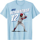 Kyle Schwarber | Philadelphia Baseball Players | MLBSWB3001 T-Shirt - T-Shirt | Light Blue
