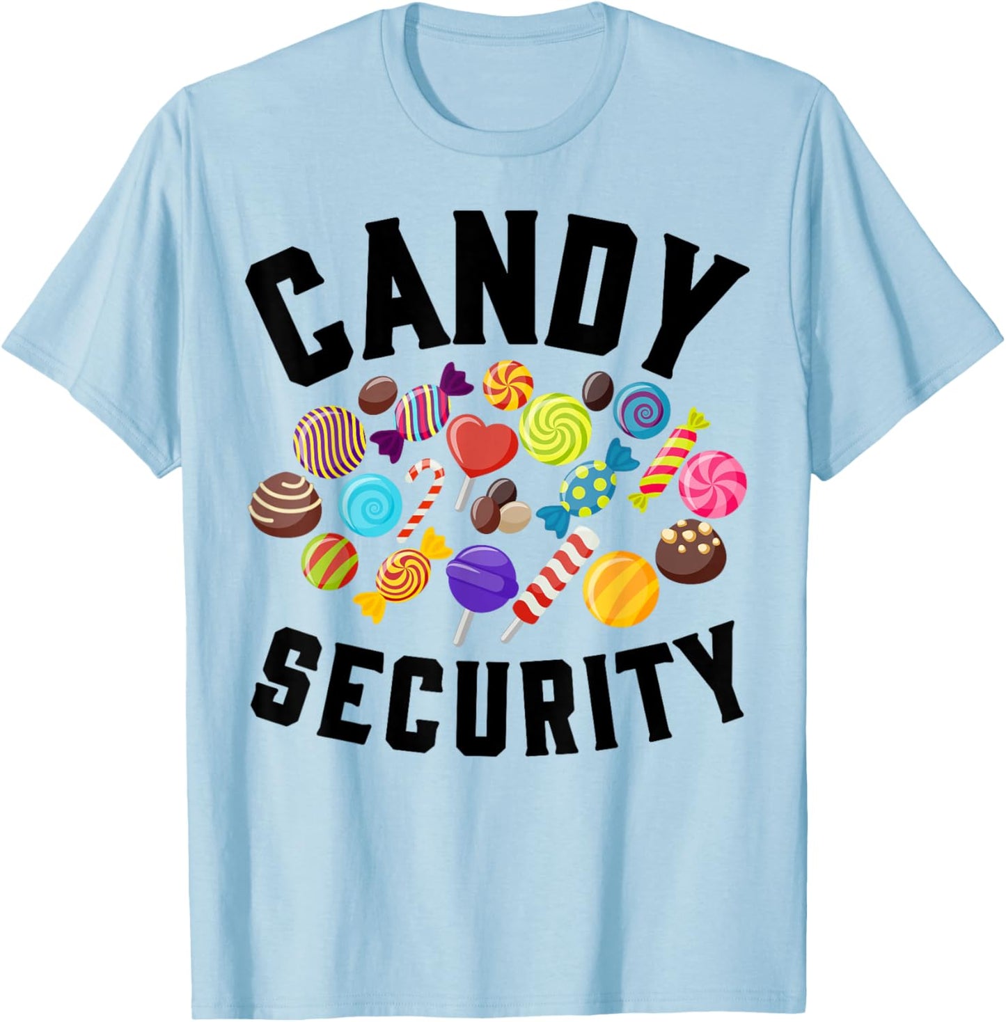 Candy Security Funny Halloween Party Costume Man Woman T-Shirt - T-Shirt | Light Blue