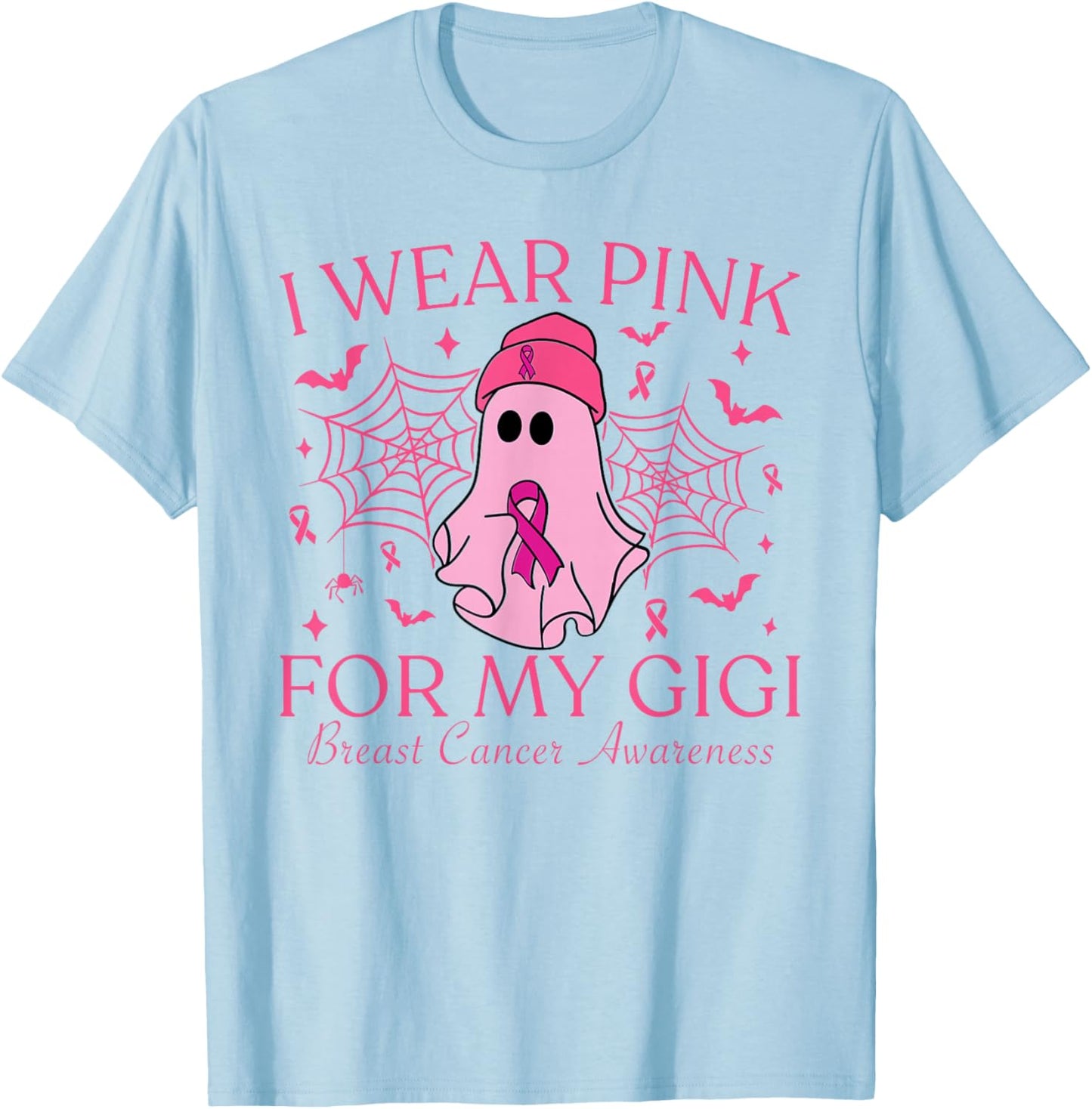 I Wear Pink For My Gigi Halloween Breast Cancer Women T-Shirt - T-Shirt | Light Blue