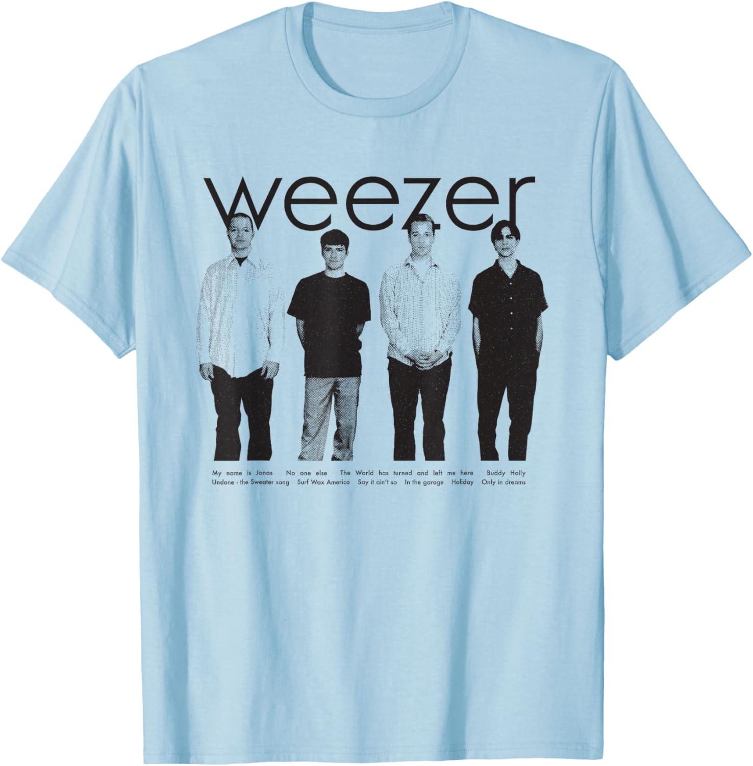 Weezer - Blue Album Anniversary Tracklist T-Shirt - T-Shirt | Light Blue