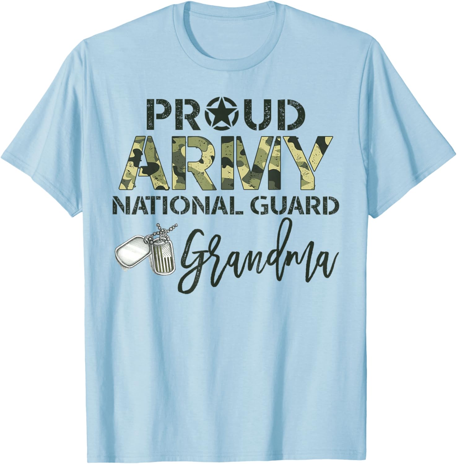 Proud Army National Guard Grandma Military Family Matching T-Shirt - T-Shirt | Light Blue