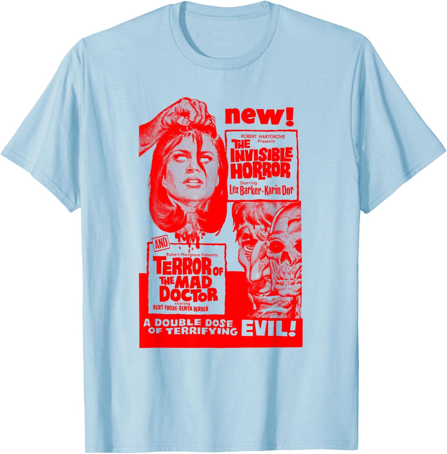 Mad Doctor Terror Halloween Monster Poster Horror Movie T-Shirt - T-Shirt | Light Blue