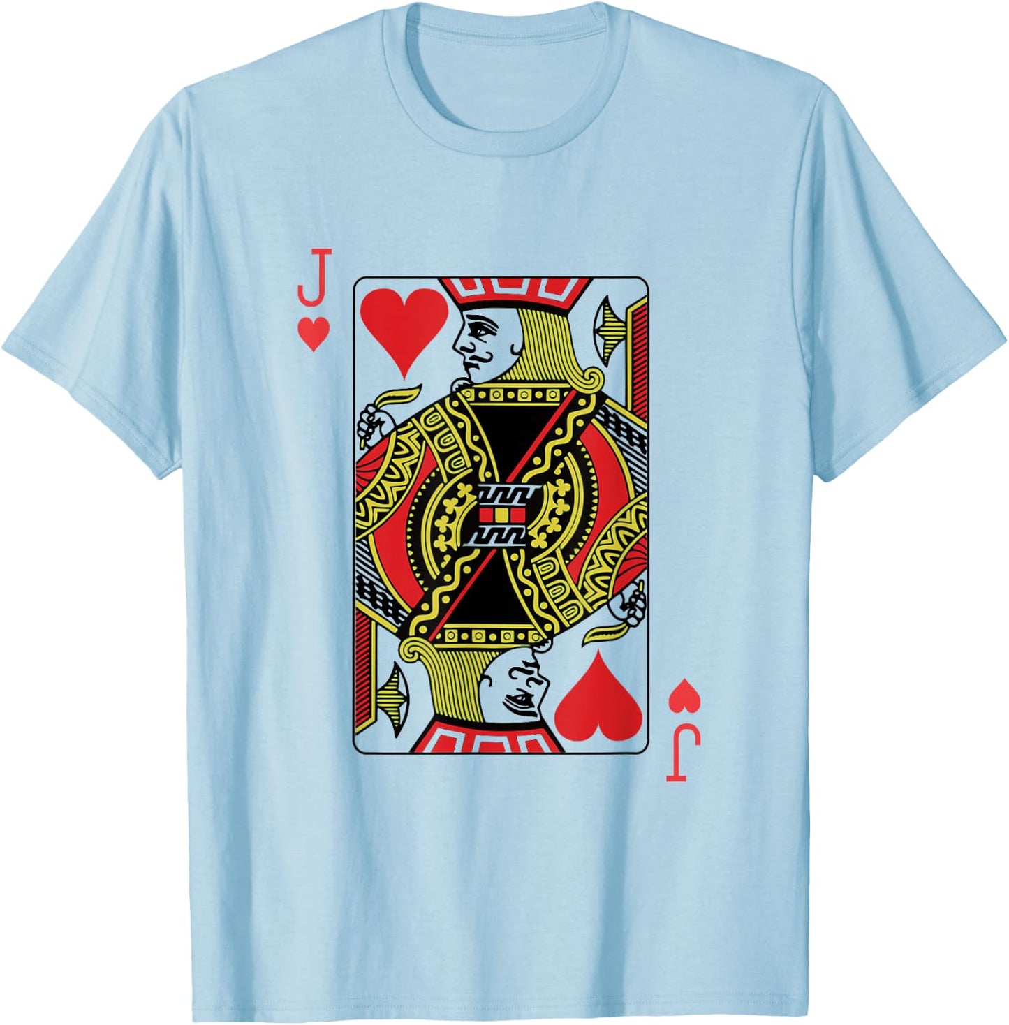 Jack of Hearts Playing Card Poker T-Shirt - T-Shirt | Light Blue