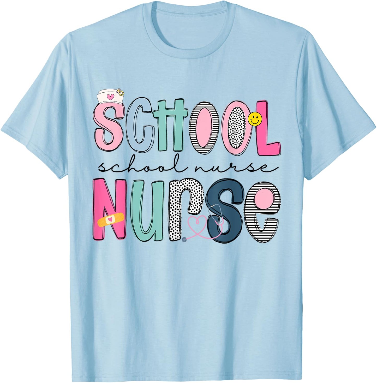 School Nurse Appreciation Day for Best Nurses Back to School T-Shirt - T-Shirt | Light Blue