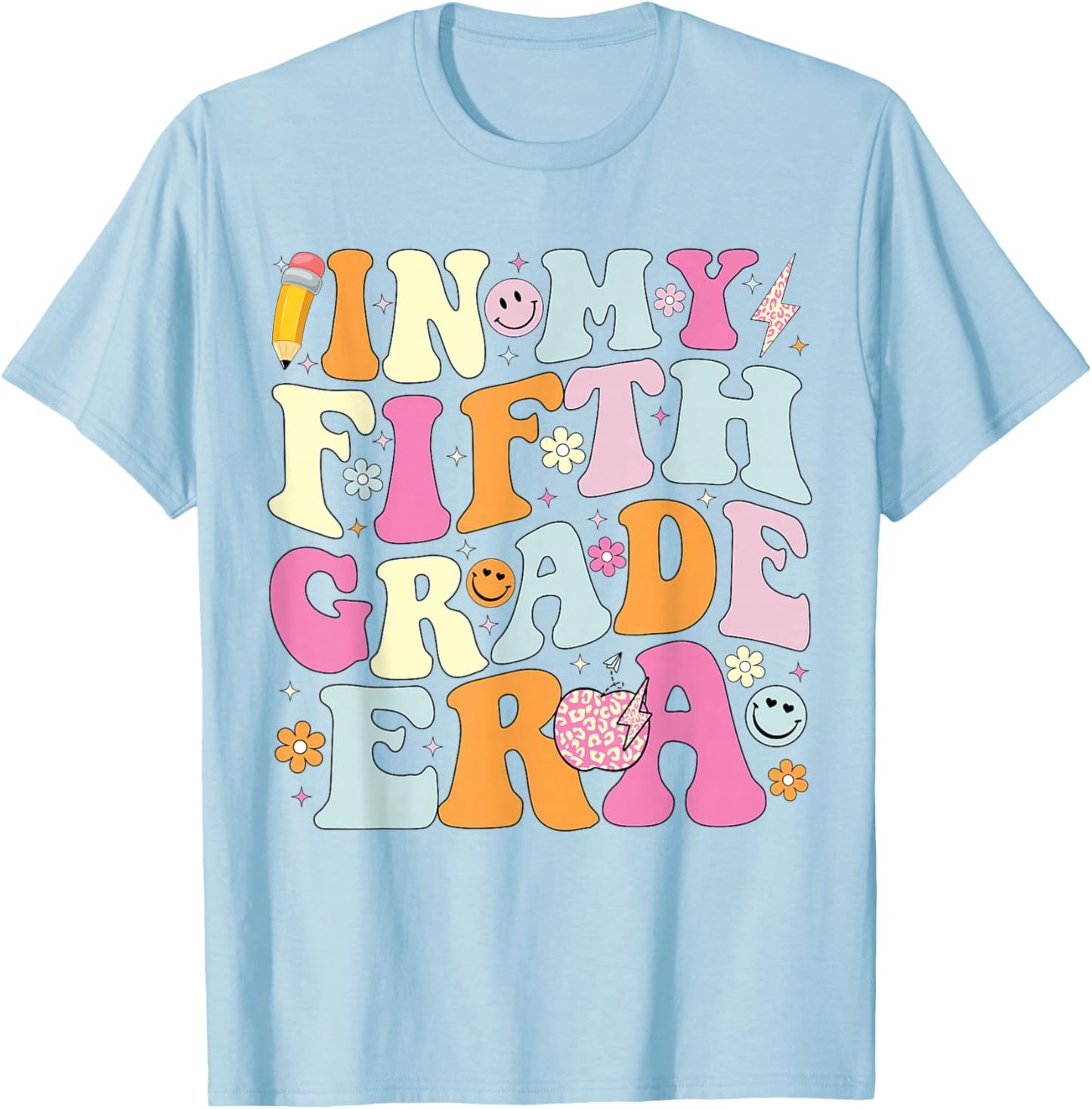 In My Fifth Grade Era Cool 5th Grade Teacher Back to School T-Shirt - T-Shirt | Light Blue
