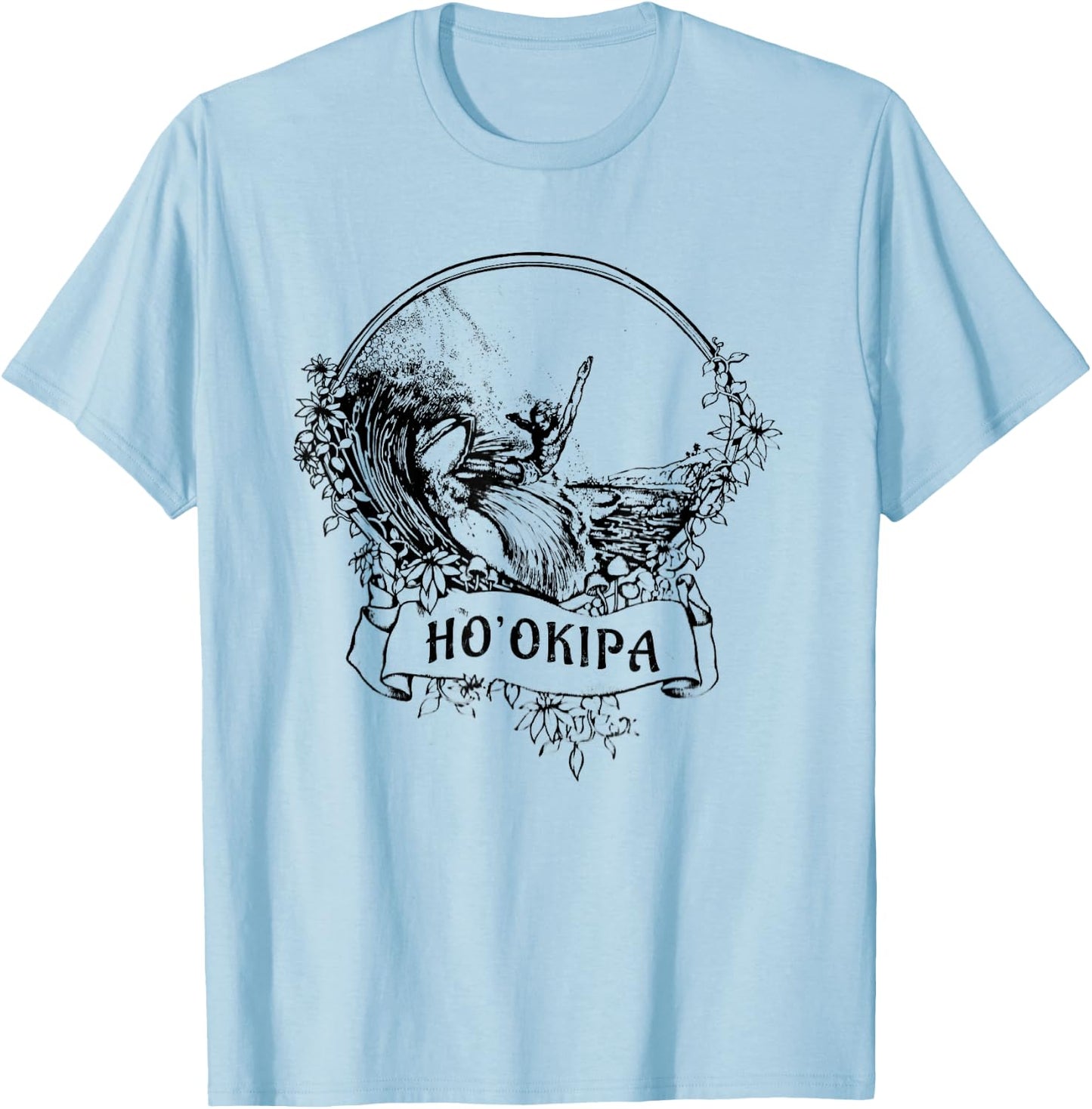Surf Hookipa Maui Hawaii Vintage Retro Surfing T-Shirt - T-Shirt | Light Blue