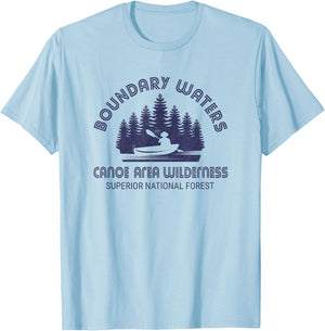 Boundary Waters Canoe Area Distressed Minnesota BWCA Gift T-Shirt - T-Shirt | Light Blue