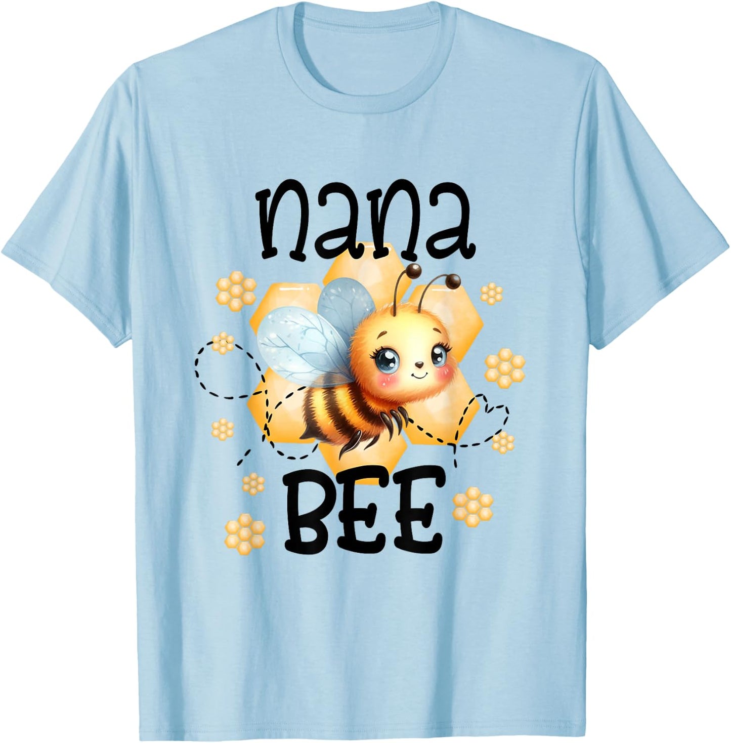 NANA of the Bee Day Girl Boy Birthday Party Theme Outfit T-Shirt - T-Shirt | Light Blue