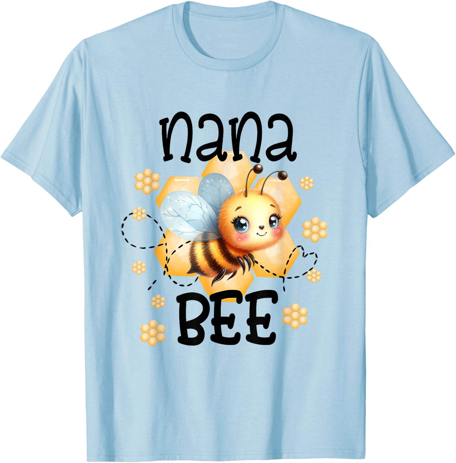 NANA of the Bee Day Girl Boy Birthday Party Theme Outfit T-Shirt - T-Shirt | Light Blue