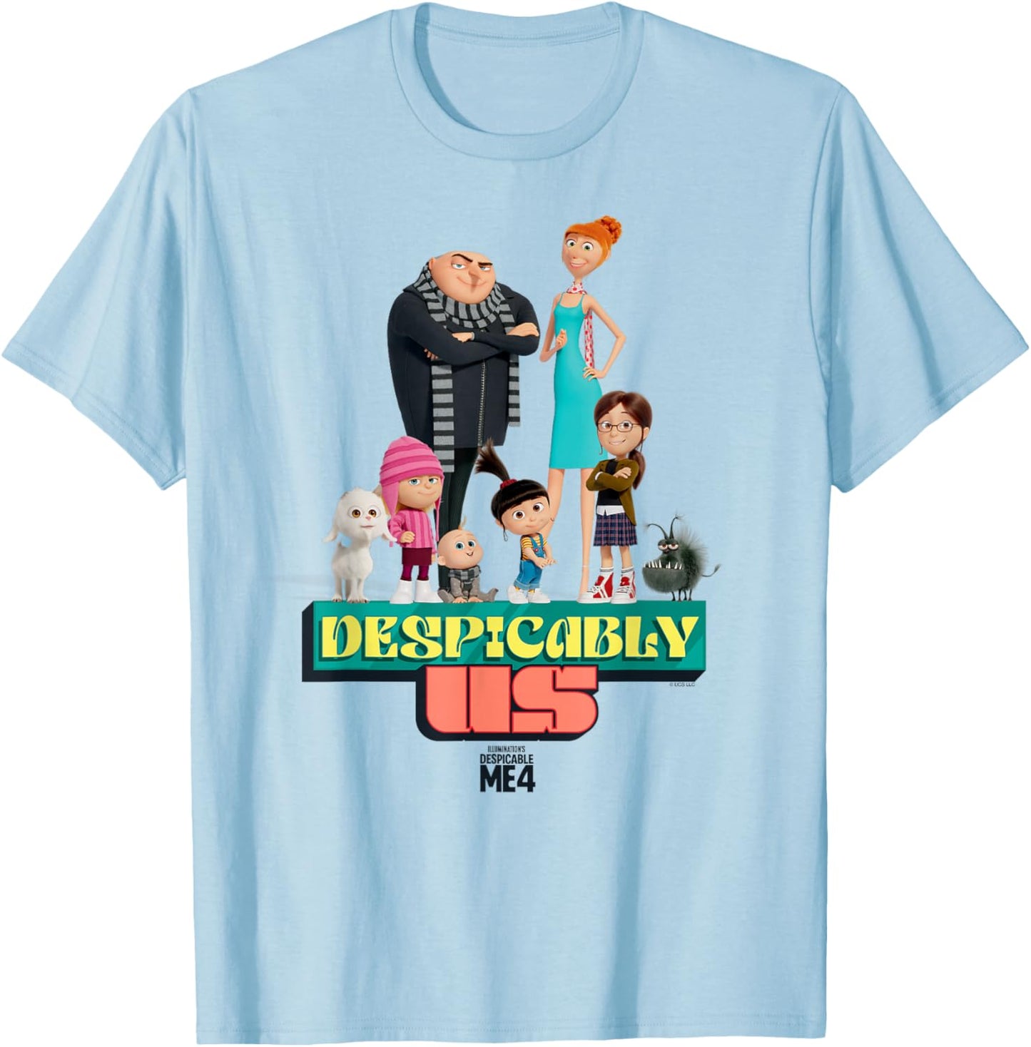 Minions Despicable Me 4 Despicably Us Gru & Family T-Shirt - T-Shirt | Light Blue
