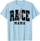 Retro Race Mama Checkered Lightning Car Racing Vibe Matching T-Shirt - T-Shirt | Light Blue