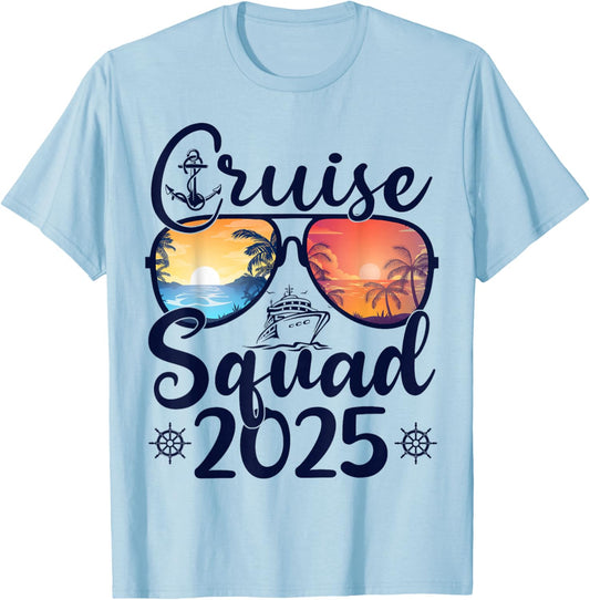 Cruise Squad 2025 Summer Vacation Matching Family Cruise T-Shirt - T-Shirt | Light Blue