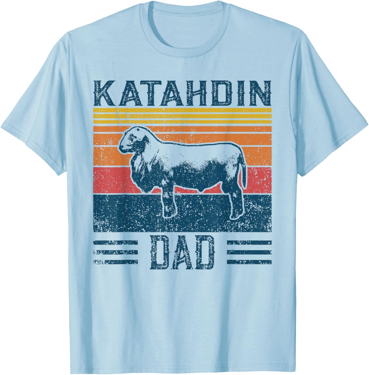 Best Sheep Dad Men - Vintage Katahdin Sheep T-Shirt - T-Shirt | Light Blue