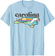 State of North Carolina Outdoors Retro Nature T-Shirt - T-Shirt | Light Blue