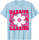 Groovy Breast Cancer Warrior Pink Ribbon T-Shirt - T-Shirt | Light Blue