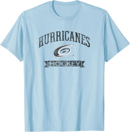 Carolina Hurricanes Vintage Hockey Red Officially Licensed T-Shirt - T-Shirt | Light Blue