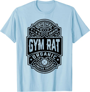 Gym Rat Vintage Whiskey Label Bodybuilding Gym Workout Men T-Shirt - T-Shirt | Light Blue
