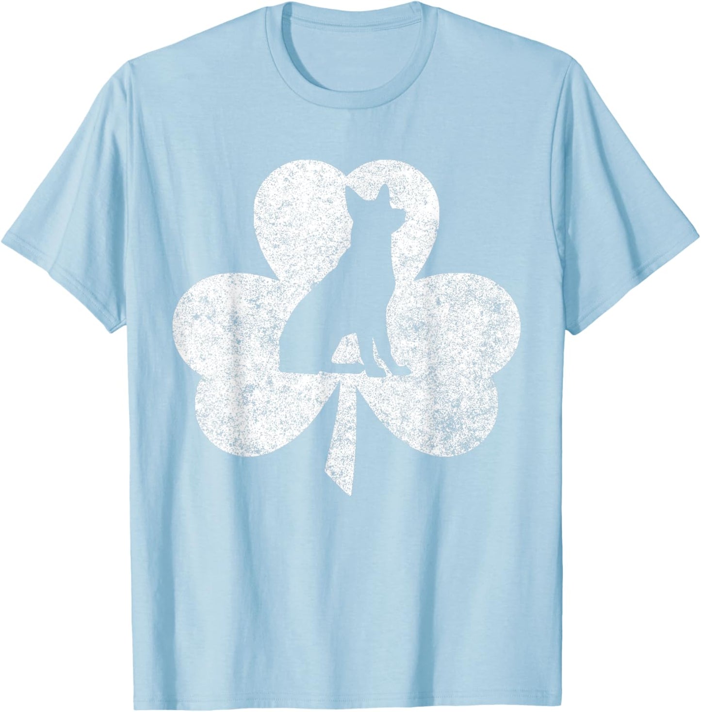 Saint Patricks Day Funny German Shepherd Irish Clover T-Shirt - T-Shirt | Light Blue