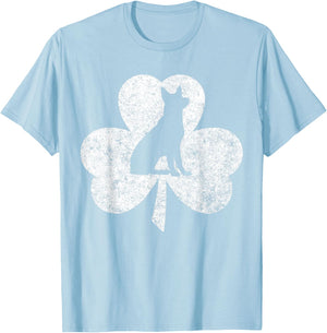Saint Patricks Day Funny German Shepherd Irish Clover T-Shirt - T-Shirt | Light Blue