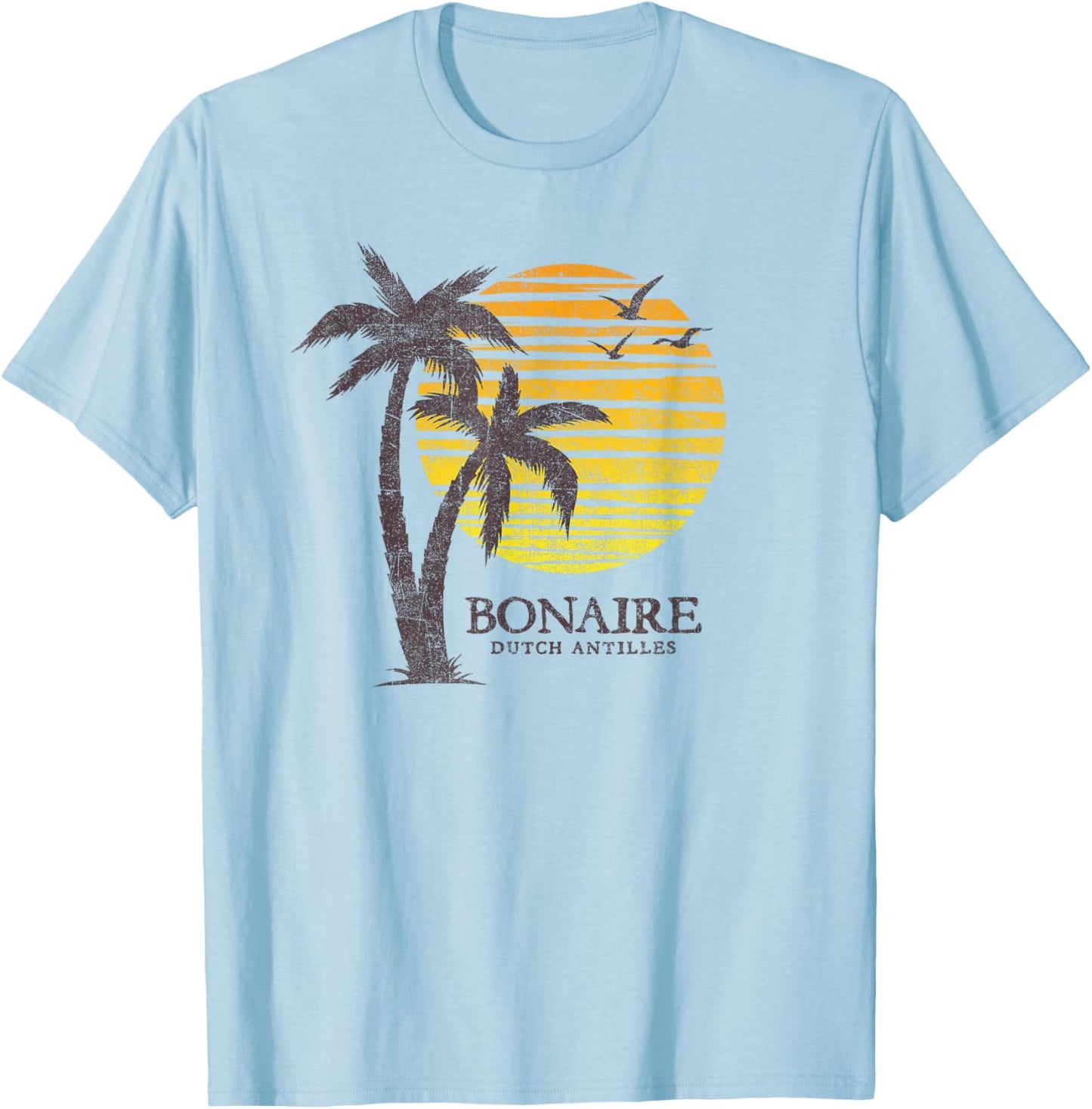Bonaire Dutch Antilles Beach Sunset Souvenir T-Shirt - T-Shirt | Light Blue