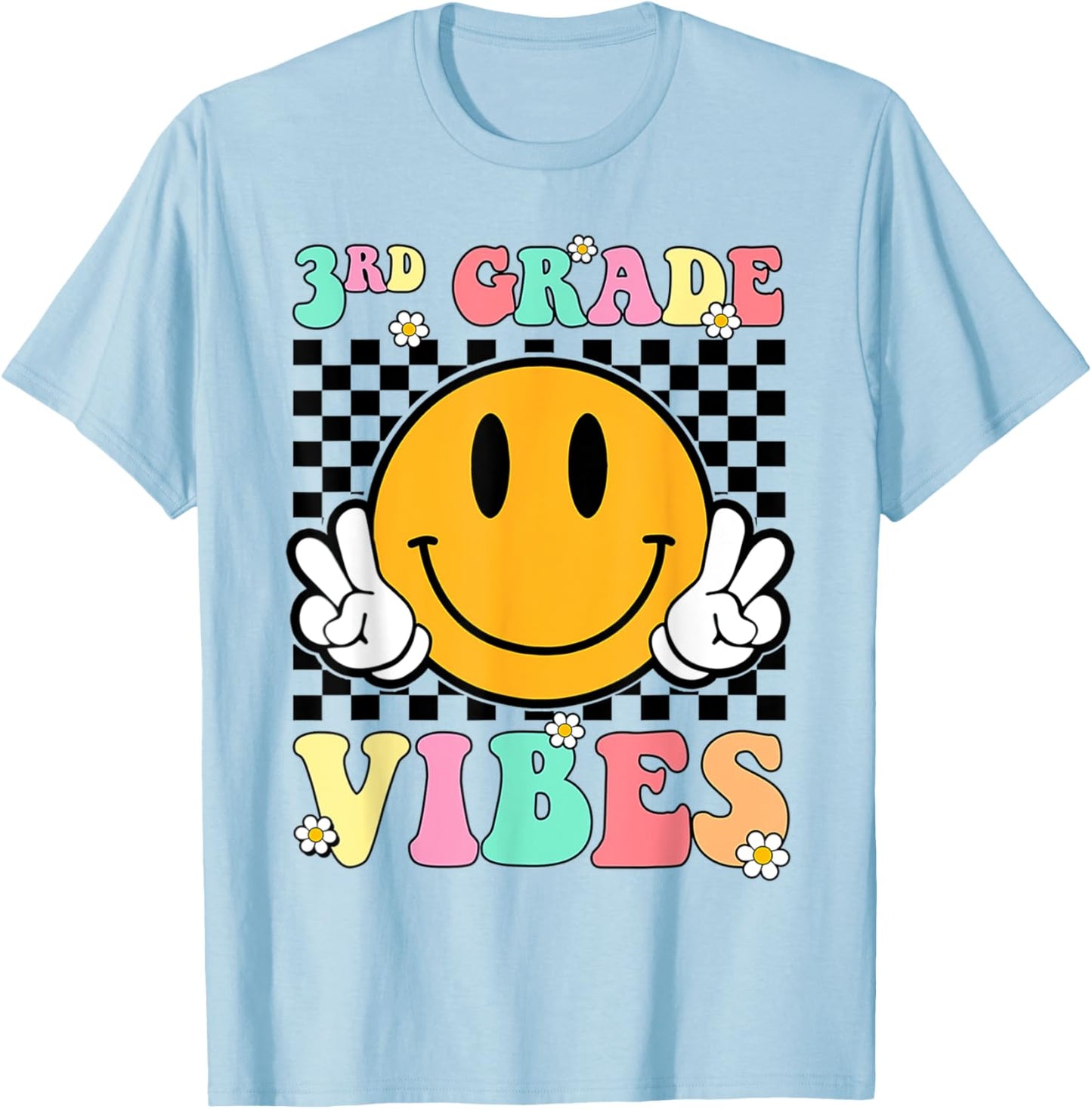 3rd Grade Vibes Back To School First Day Teachers Kids T-Shirt - T-Shirt | Light Blue