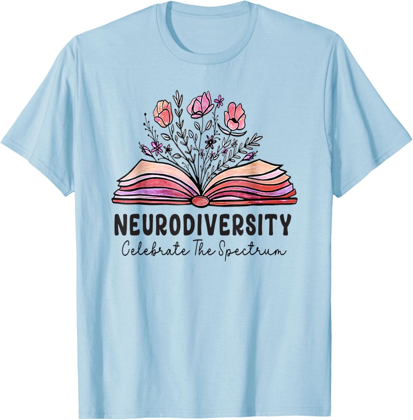 Neurodiversity celebrate the spectrum Brain Autism Awareness T-Shirt - T-Shirt | Light Blue