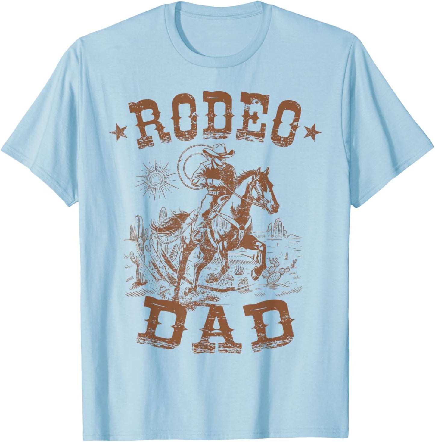 Rodeo Dad Western Cowboy Daddy Family Matching Father's Day T-Shirt - T-Shirt | Light Blue