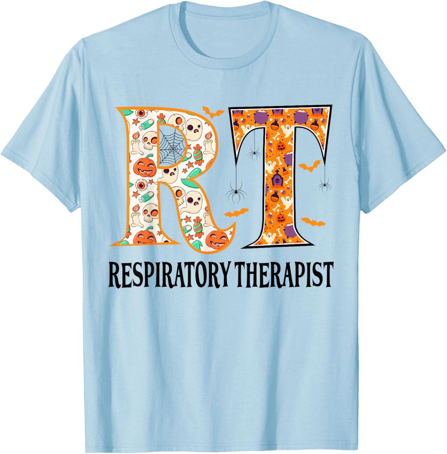 RT Halloween Respiratory Therapist Halloween RT Nurse T-Shirt - T-Shirt | Light Blue