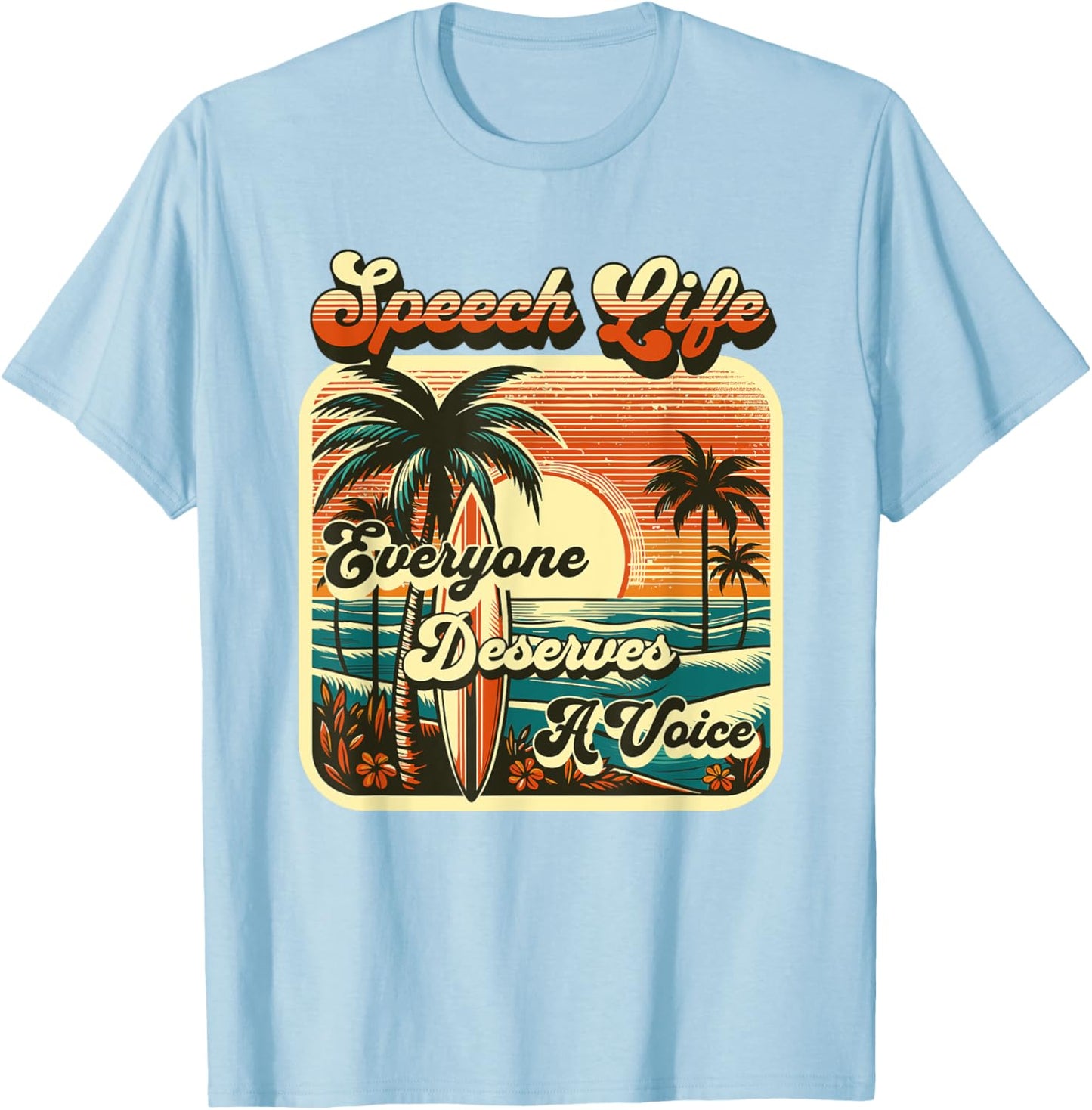 Cute Summer Speech Therapy SLP Therapist Beach & Sun SLP Women T-Shirt - T-Shirt | Light Blue