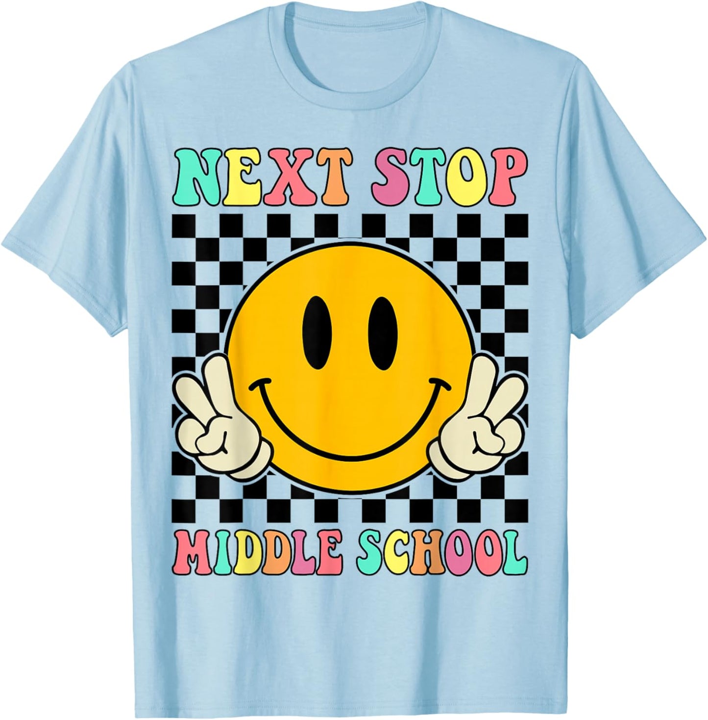 Next Stop Middle School Elementary School Graduation 2025 T-Shirt - T-Shirt | Light Blue