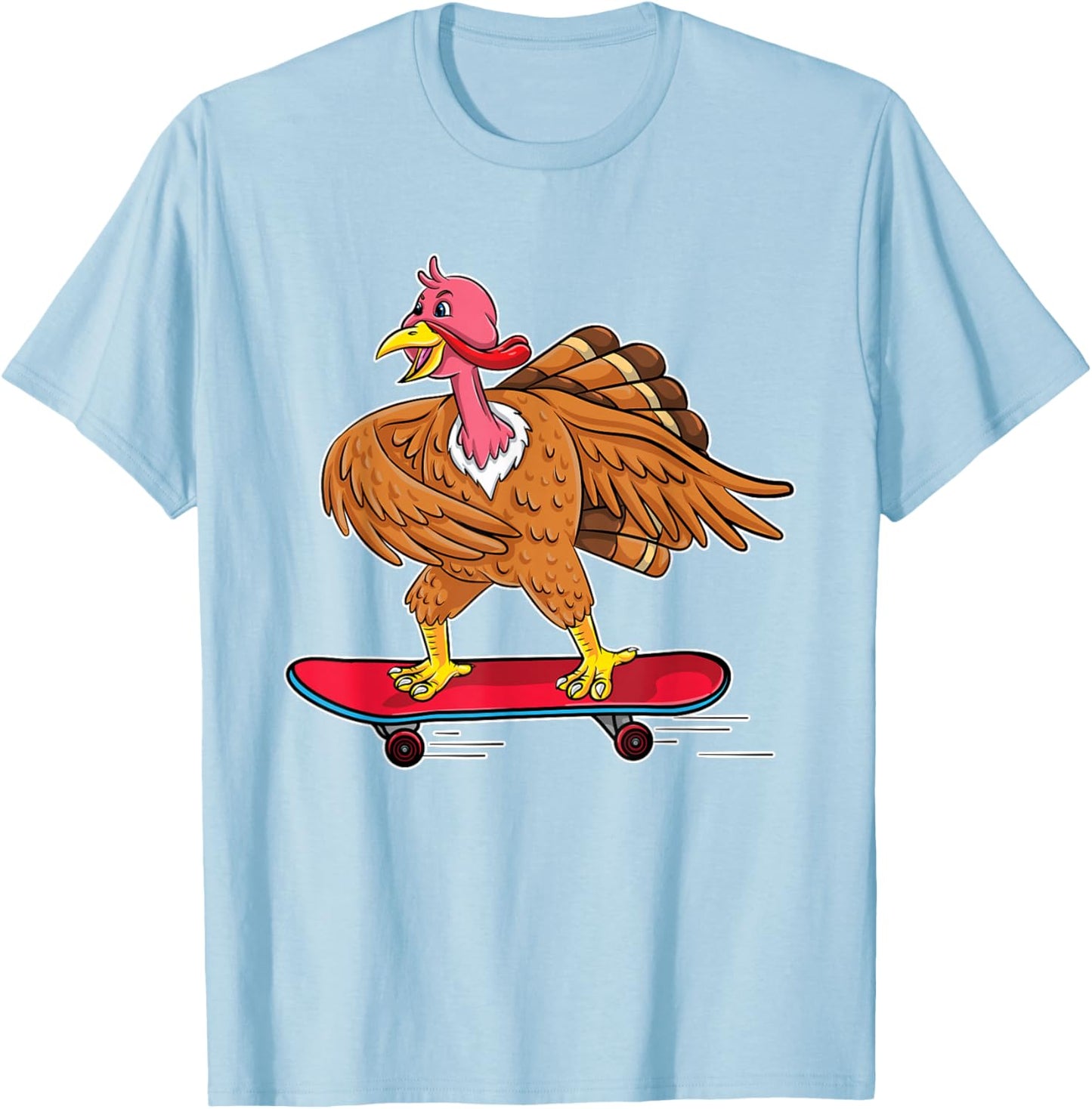 Turkey Riding Skateboard Skating Skateboarder Kids T-Shirt - T-Shirt | Light Blue