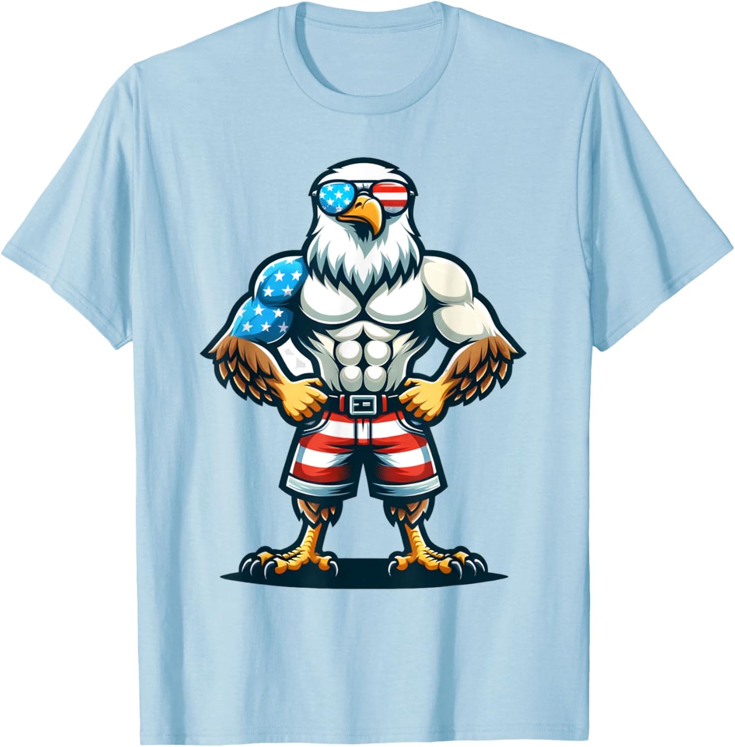 Patriotic Eagle T-Shirt - T-Shirt | Light Blue