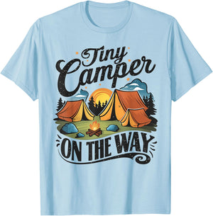 Tiny Camper On The Way camping lover pregnancy announcement T-Shirt - T-Shirt | Light Blue