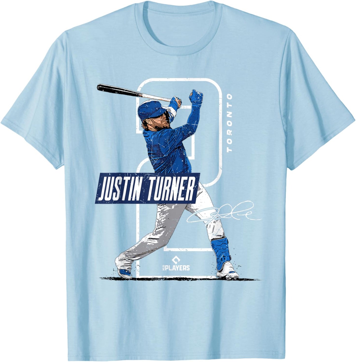 Justin Turner | Toronto Baseball Players | MLBJTR3002 T-Shirt - T-Shirt | Light Blue