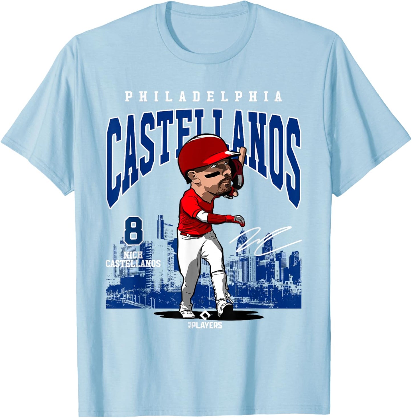 Nick Castellanos | Philadelphia MLB Players | MLBCAS4018 T-Shirt - T-Shirt | Light Blue