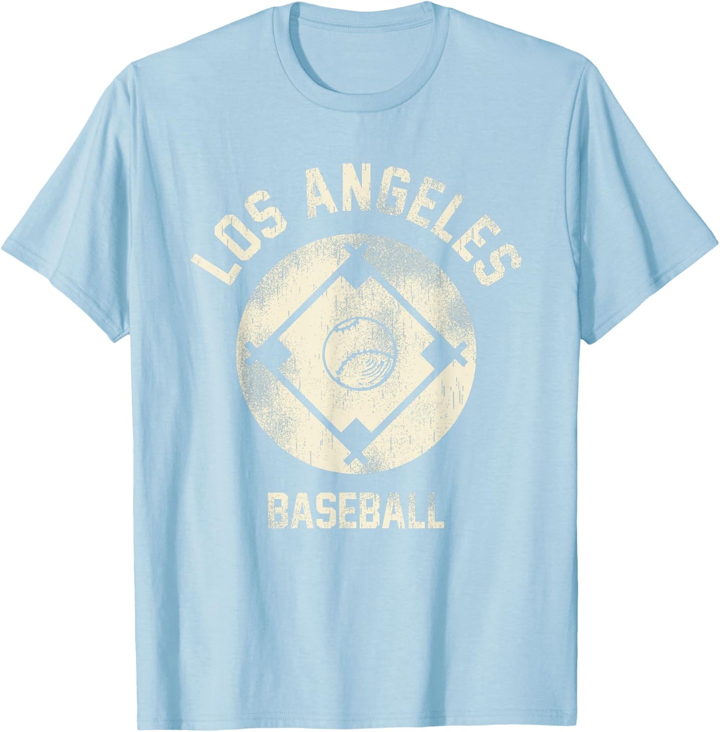 Retro Los Angeles Baseball Diamond T-Shirt - T-Shirt | Light Blue
