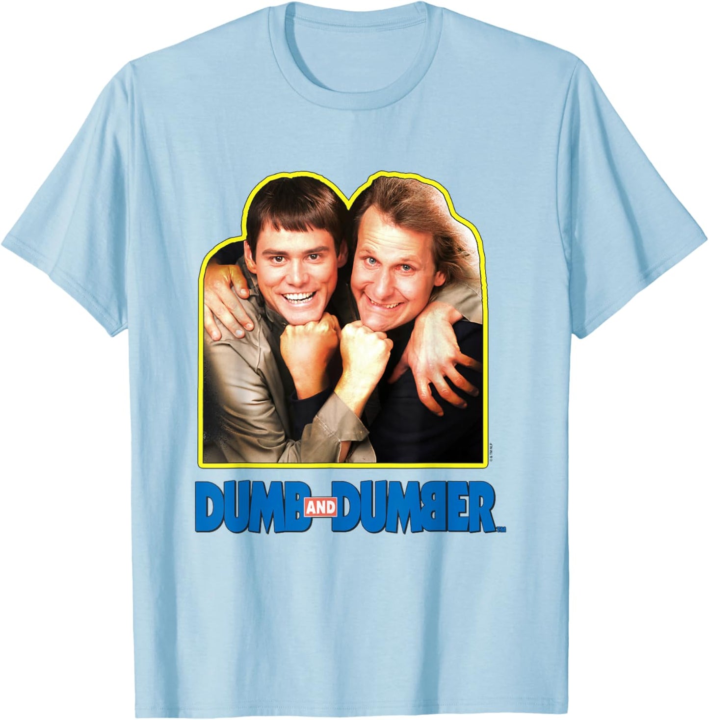 Dumb and Dumber Lloyd & Harry Bro Hug Portrait Vintage T-Shirt - T-Shirt | Light Blue