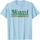 Miami Florida Retro Vintage Weathered Stripe Throwback T-Shirt - T-Shirt | Light Blue