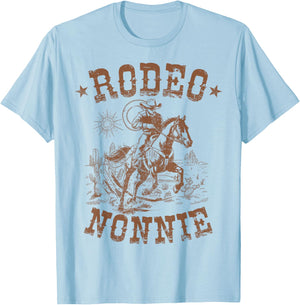 Rodeo Nonnie Western Cowboy Family Matching Mother's Day T-Shirt - T-Shirt | Light Blue