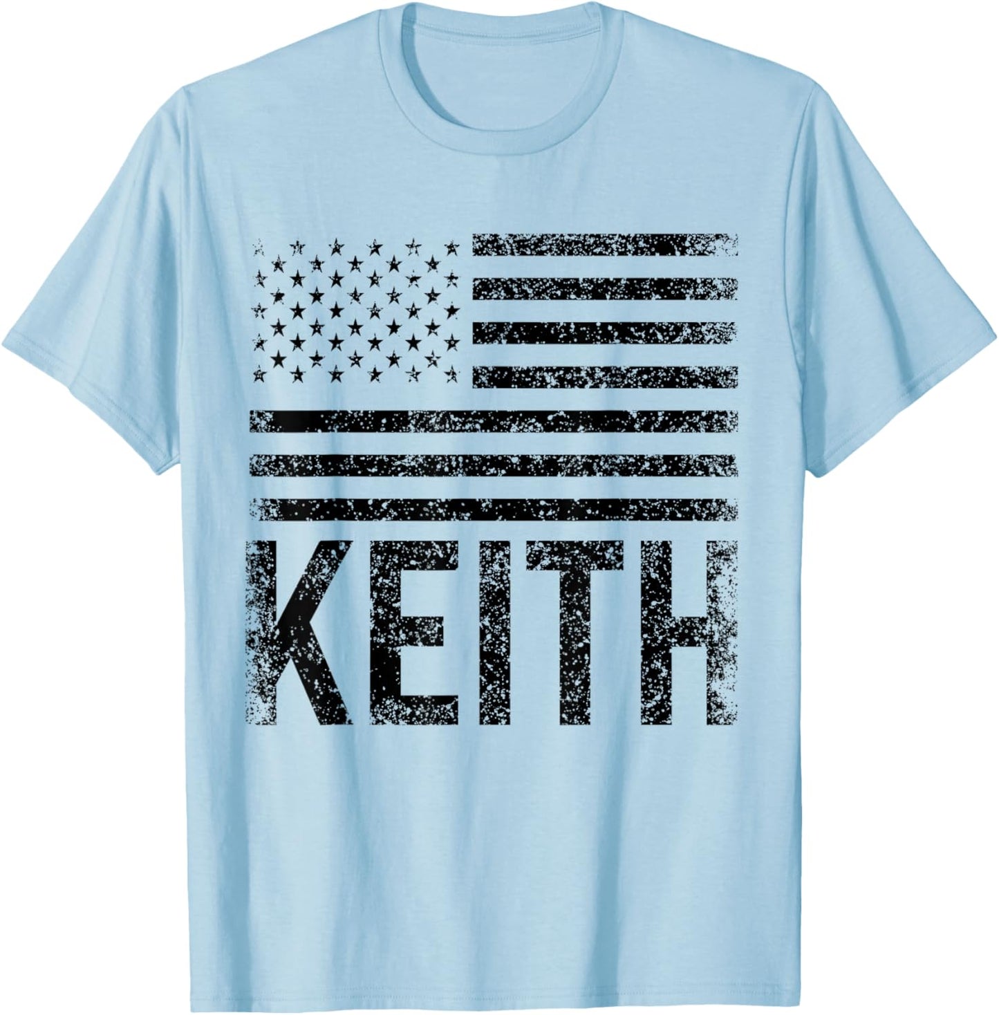 Keith USA Name Forename Personalized Birthday T-Shirt - T-Shirt | Light Blue