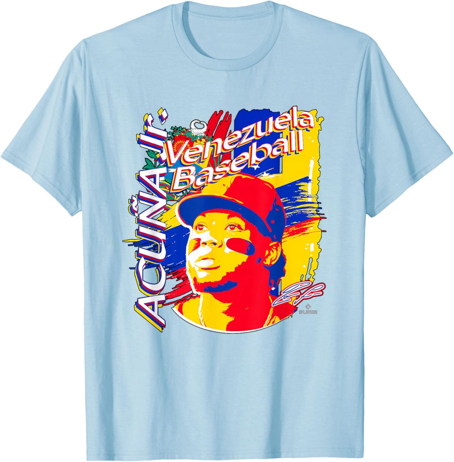 Ronald Acuna Jr. International Baseball Venezuela MLBPA T-Shirt - T-Shirt | Light Blue