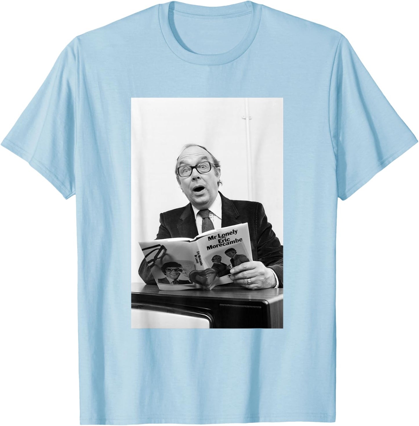 Comedian Eric Morecambe & Wise Promoting Mr Lonely Book T-Shirt - T-Shirt | Light Blue
