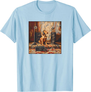 Vizsla Music Lover Painting Dog T-Shirt - T-Shirt | Light Blue