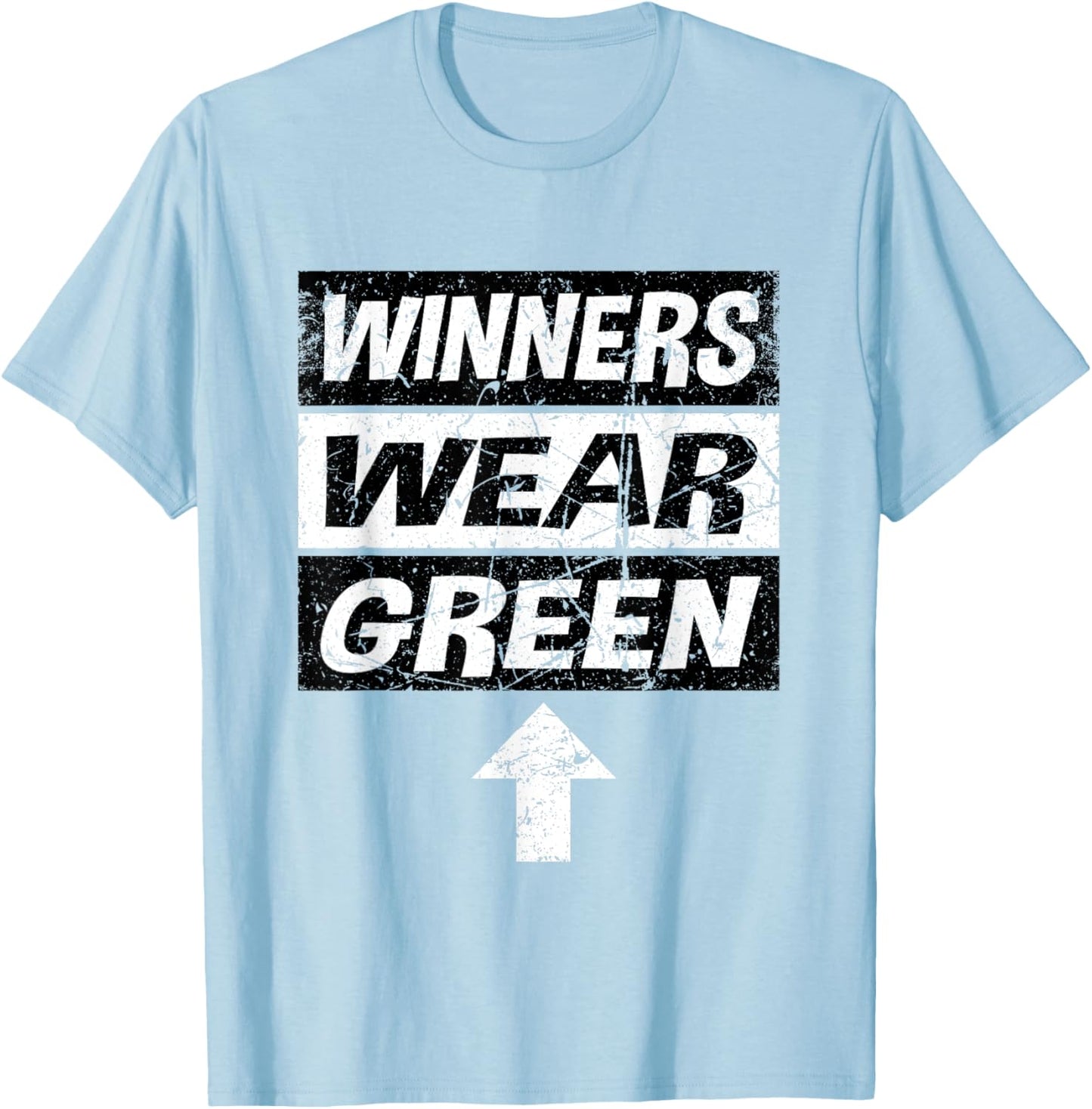 Retro Winners Wear Green Team Spirit Week Shirt Game T-Shirt - T-Shirt | Light Blue