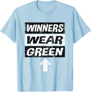 Retro Winners Wear Green Team Spirit Week Shirt Game T-Shirt - T-Shirt | Light Blue