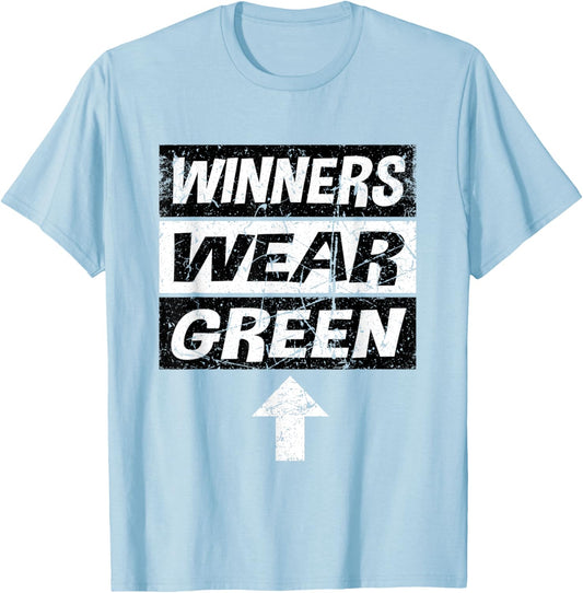 Retro Winners Wear Green Team Spirit Week Shirt Game T-Shirt - T-Shirt | Light Blue