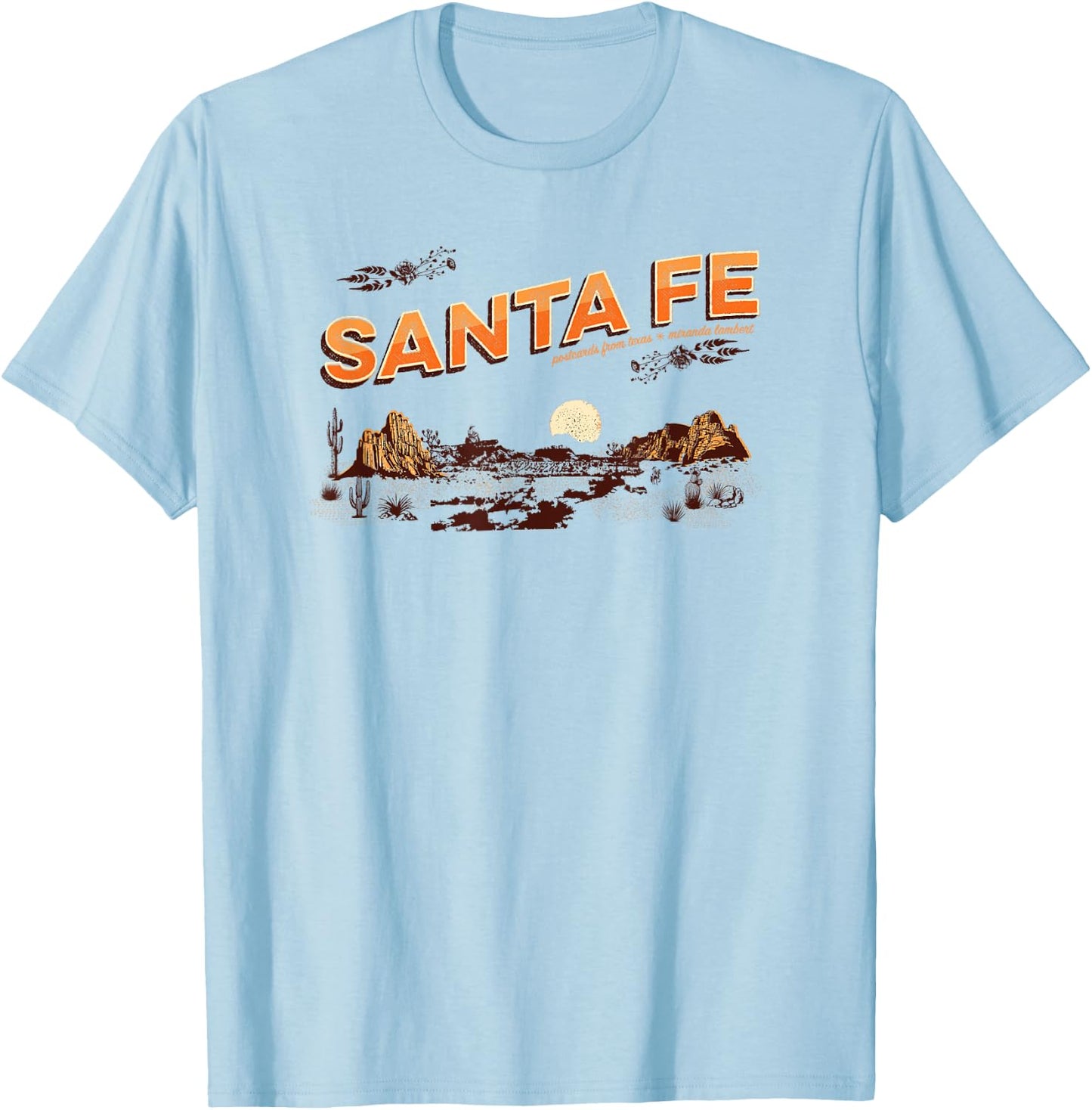 Miranda Lambert Santa Fe Postcards From Texas T-Shirt - T-Shirt | Light Blue